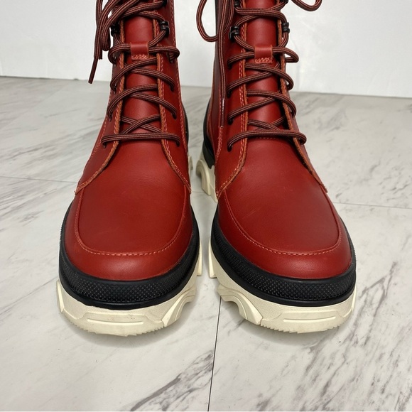 Sorel Brex Red Leather Lace Up Chunky Sole Boot 7 1/2 - Picture 11 of 15
